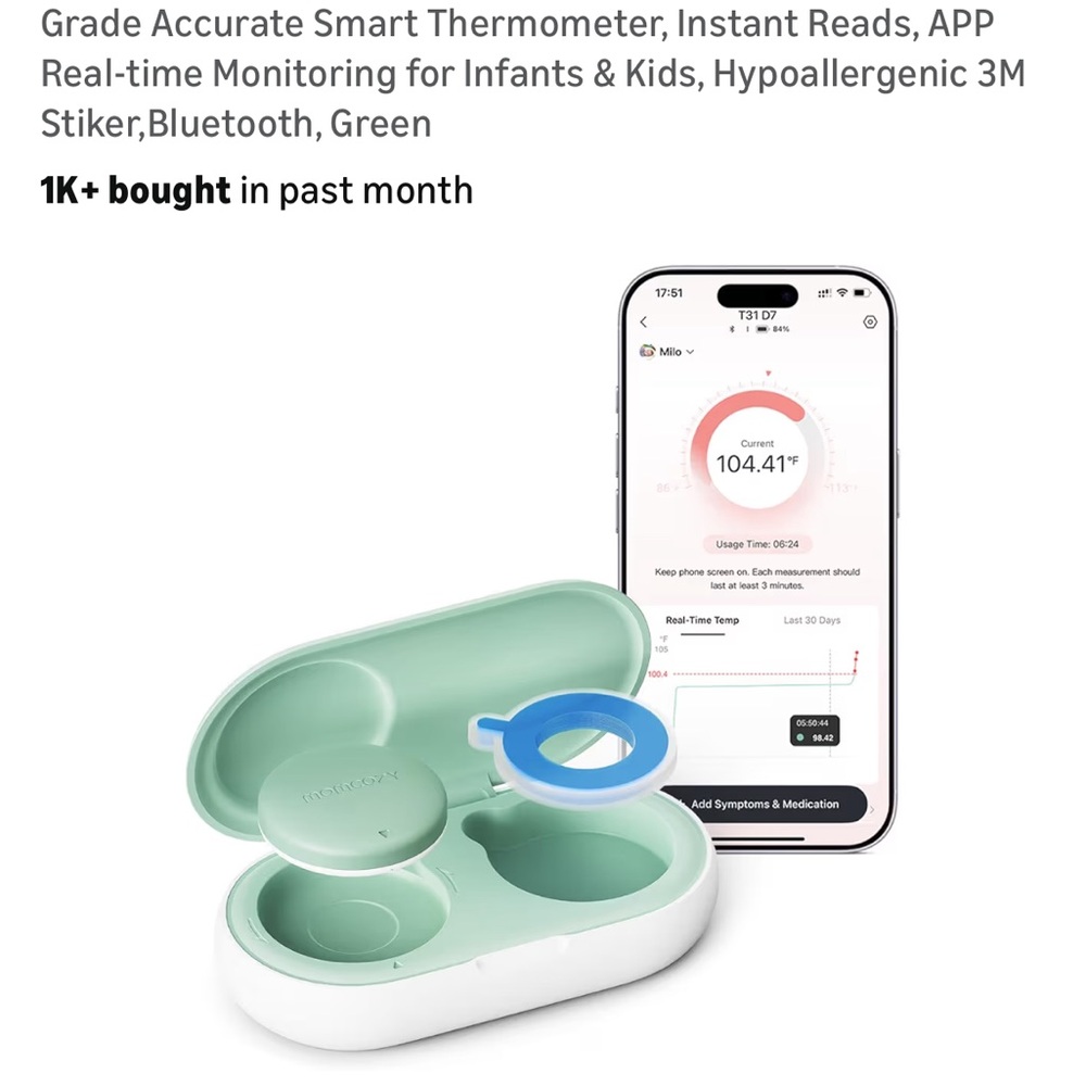 New Momcozy Wearable Fever Thermometer